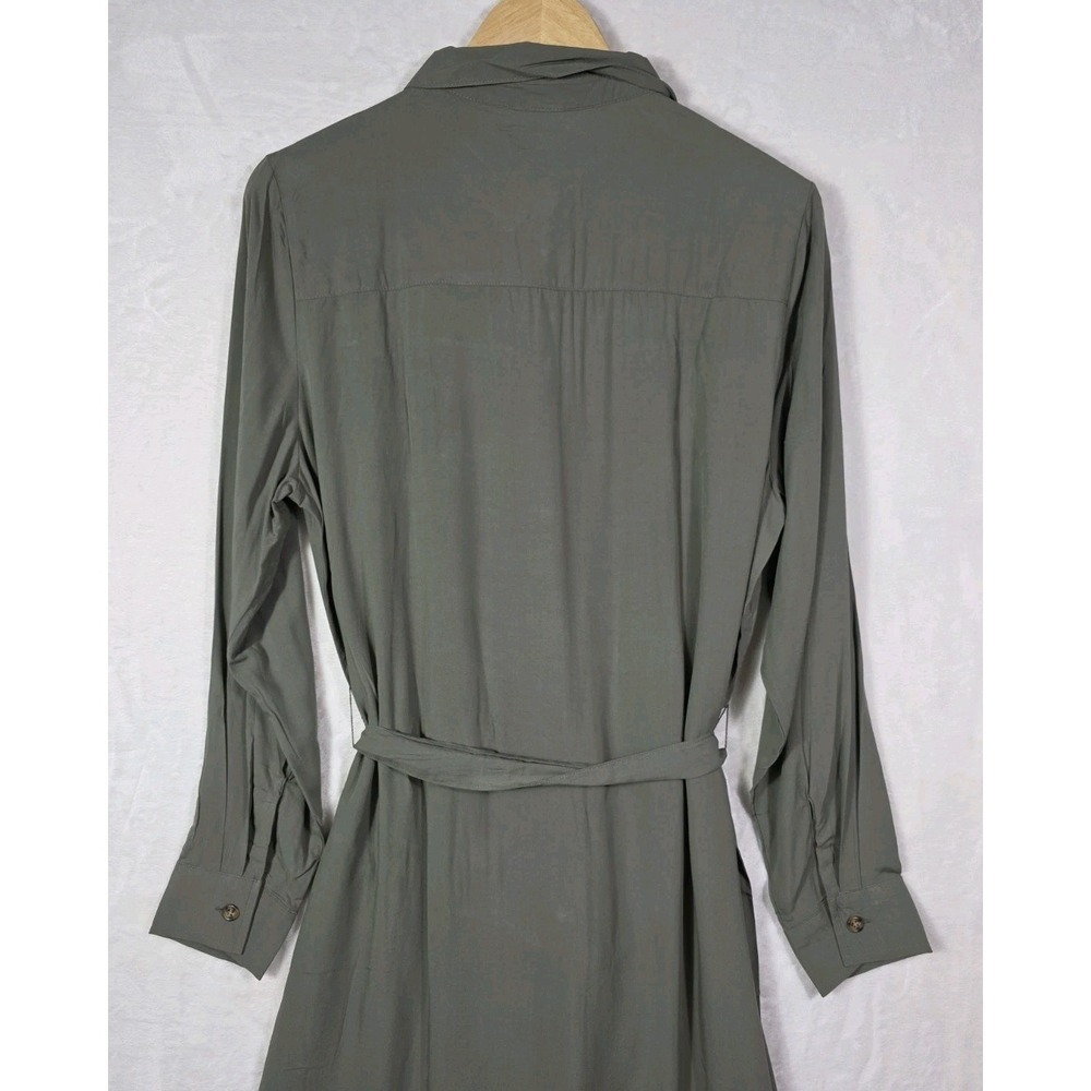 Esmara Shirt Dress Olive Green Button Front Tie Waist Long Sleeve NWT US 10 - Picture 5 of 11